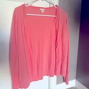 Women’s J. Crew Caryn Cardigan - Bright Coral, Size L